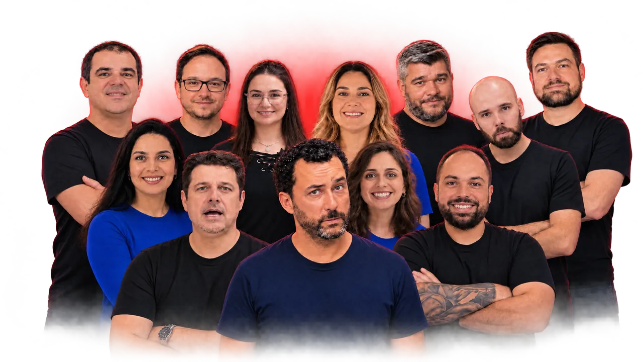 Equipe de professores do GabaritaGeo com o Prof. JeanGrafia ao centro